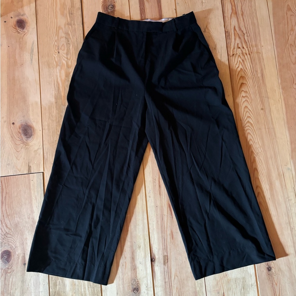 Zara Women's Black Wide-Leg Trousers